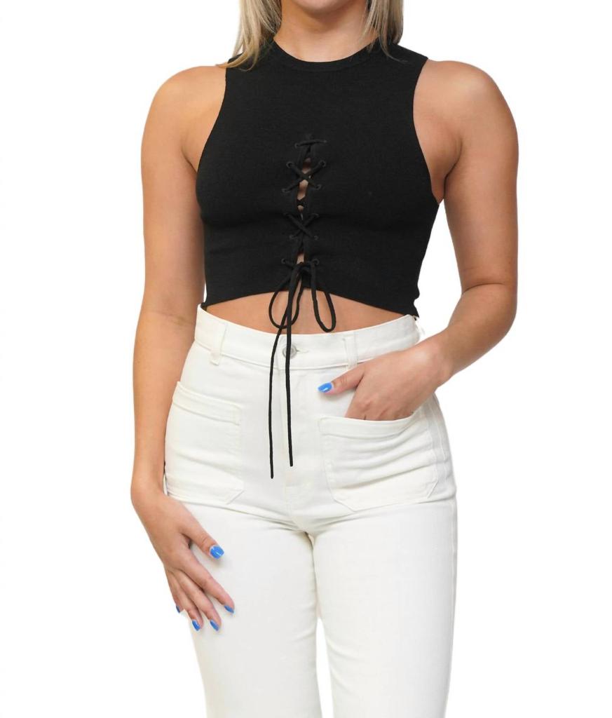 The Range Sleeveless Lace-Front Top