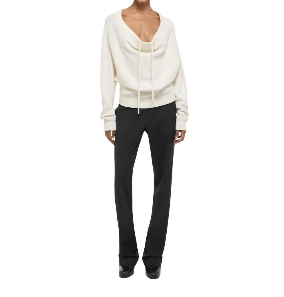 Helmut Lang Ruched Dolman Sweater In White 2