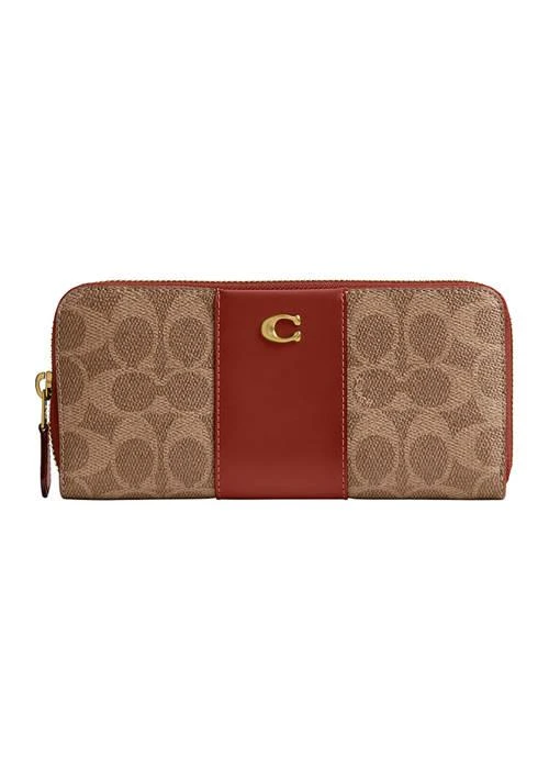 Coach Essential Slim Accordion Zip Wallet In Signature Canvas 1