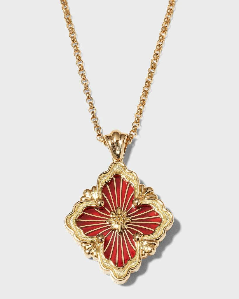 Buccellati Opera Tulle 18K Gold Red Enamel Pendant Necklace 1