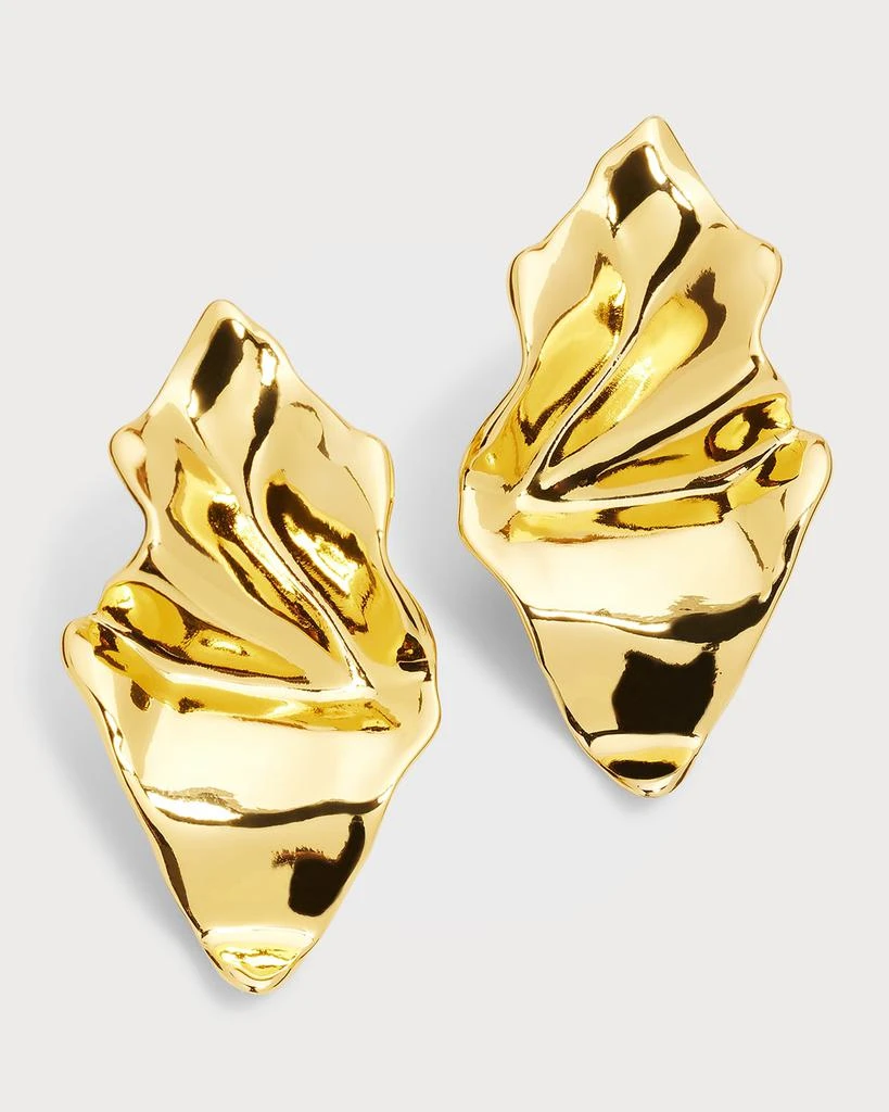 Alexis Bittar Crumpled Gold Small Post Earrings 1