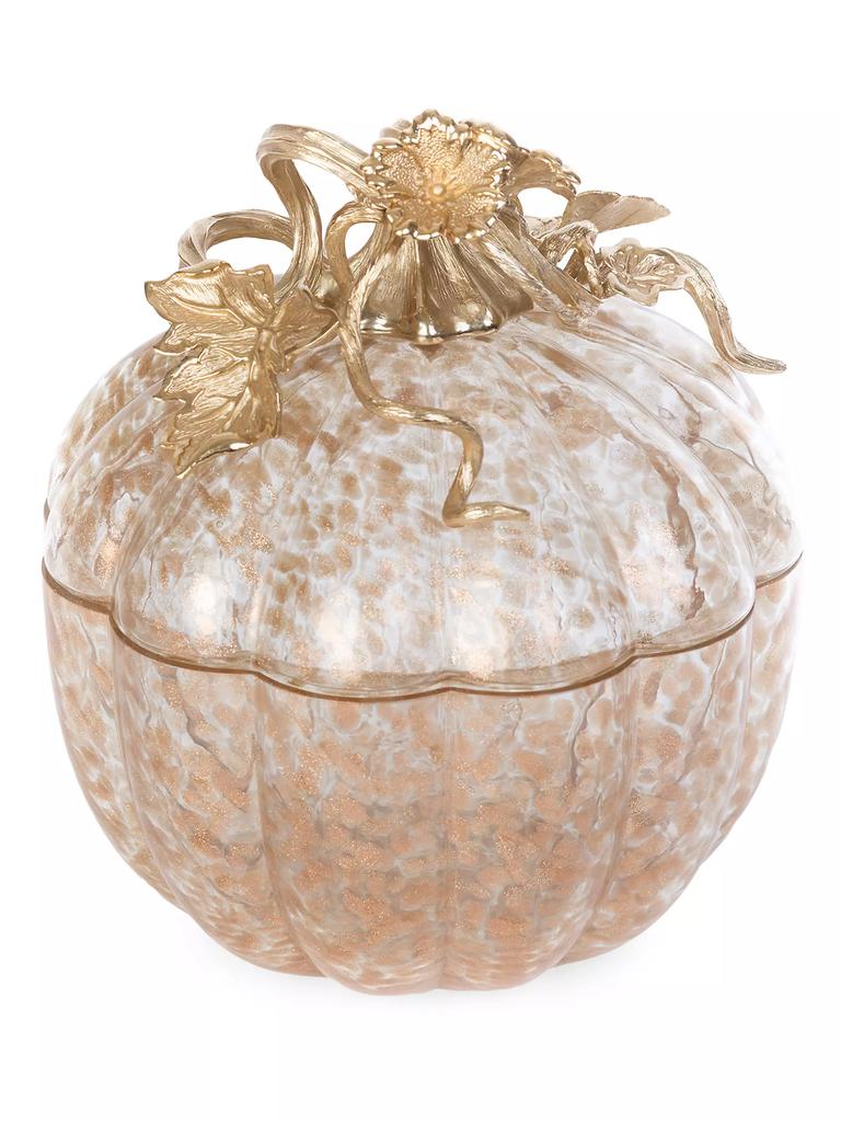 Jay Strongwater Erin Leaf & Vine Gilded Glass Jar