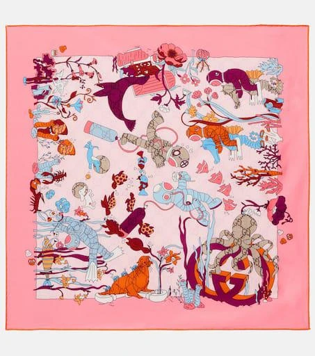 Gucci Printed silk twill scarf