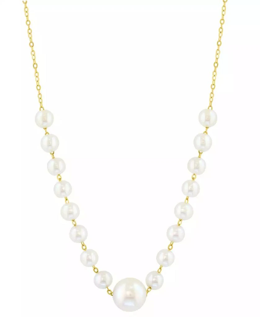 Effy EFFY® Cultured Freshwater Pearl (3-1/2 & 6-1/2mm) Collar Necklace in 14k Gold, 18" + 2-1/5" extender 1