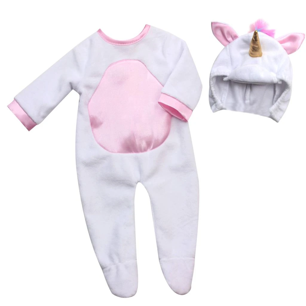 Teamson Sophia’s Unicorn Costume with Rainbow Hair for 18" Dolls, White