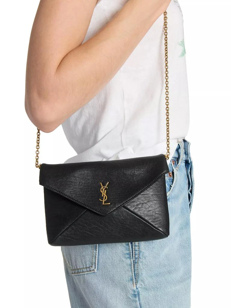Yves Saint Laurent Cassandre Chain Pouch in Lambskin 3