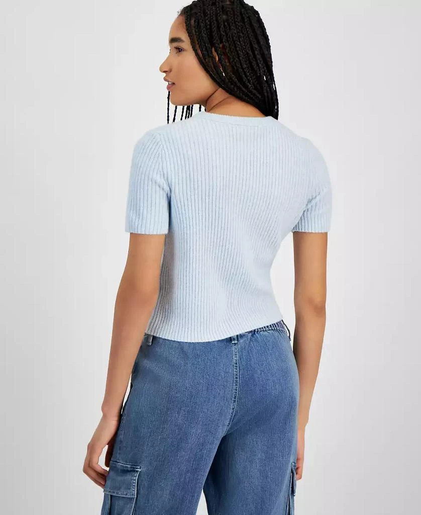 Hooked Up by IOT Juniors' Short-Sleeve Crewneck Sweater 4
