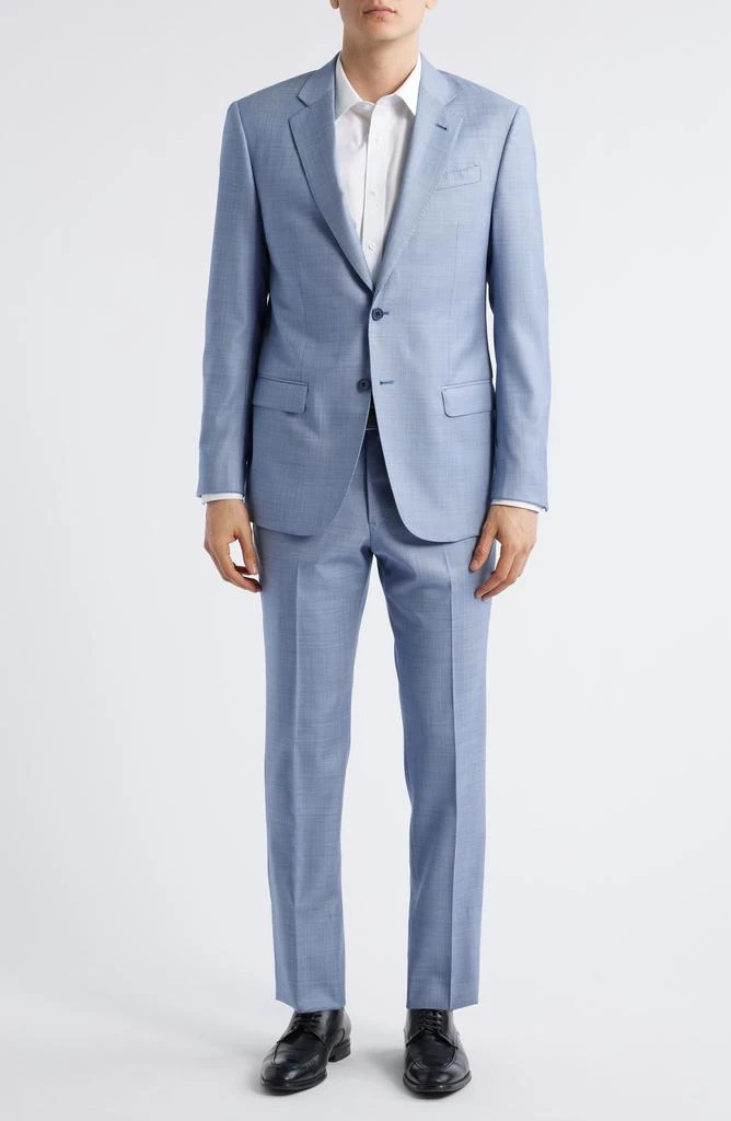 Emporio Armani Light Blue Mélange Wool Suit