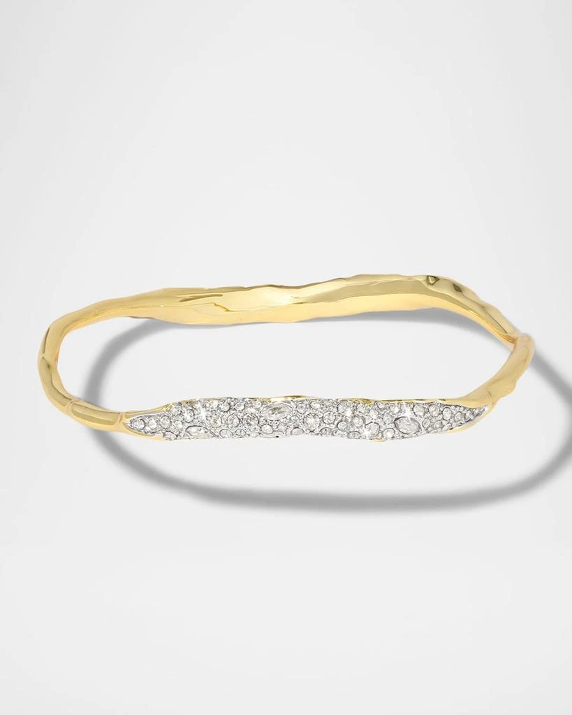 Alexis Bittar Solanales Gold Crystal Skinny Bangle Bracelet