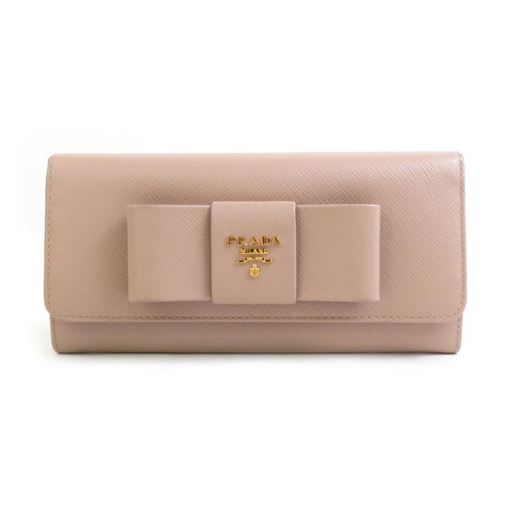 Prada Leather Long Wallet (Bi-Fold) (Pre-Owned)