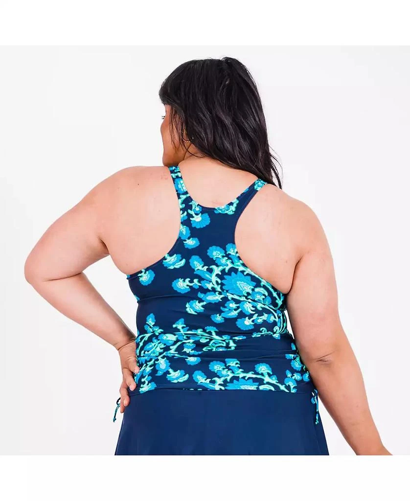 Calypsa Plus Size Maya Tankini Swim Top With Built-In Bra and Swim Shorts Set 3