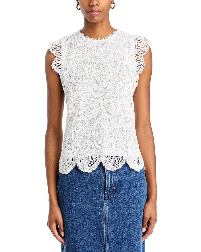 AQUA Paisley Lace Top - Exclusive 6