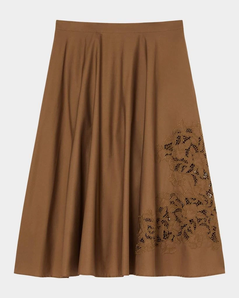 Marina Rinaldi Plus Size Cremona Embroidered Poplin Midi Skirt 1