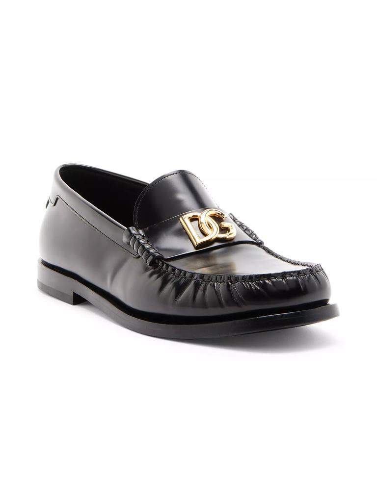 Dolce&Gabbana City Blanco Logo Leather Loafers