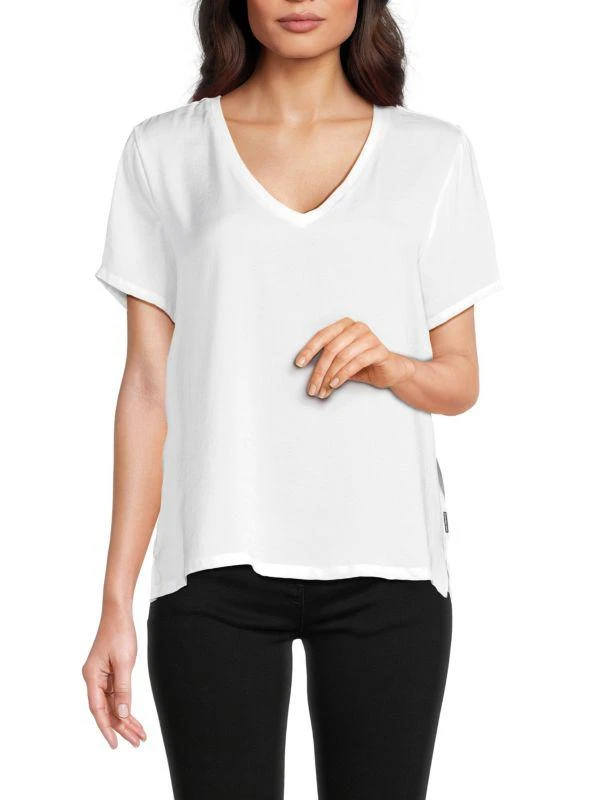 Calvin Klein V Neck Charmeuse Tshirt 1