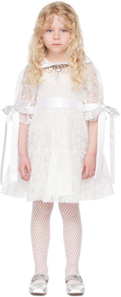 CHOPOVA LOWENA SSENSE Exclusive Kids White Flower Girl Dress