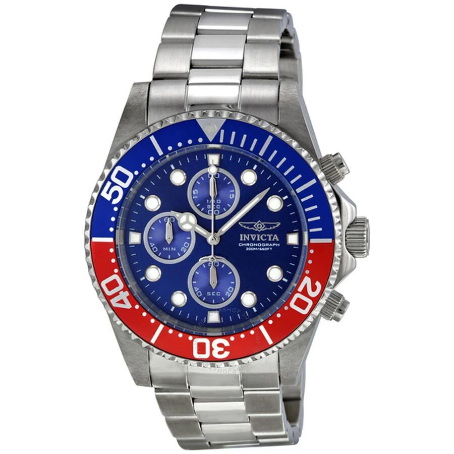 Invicta Pro Diver Chronograph Blue Dial Pepsi Bezel Men's Watch 1771 1