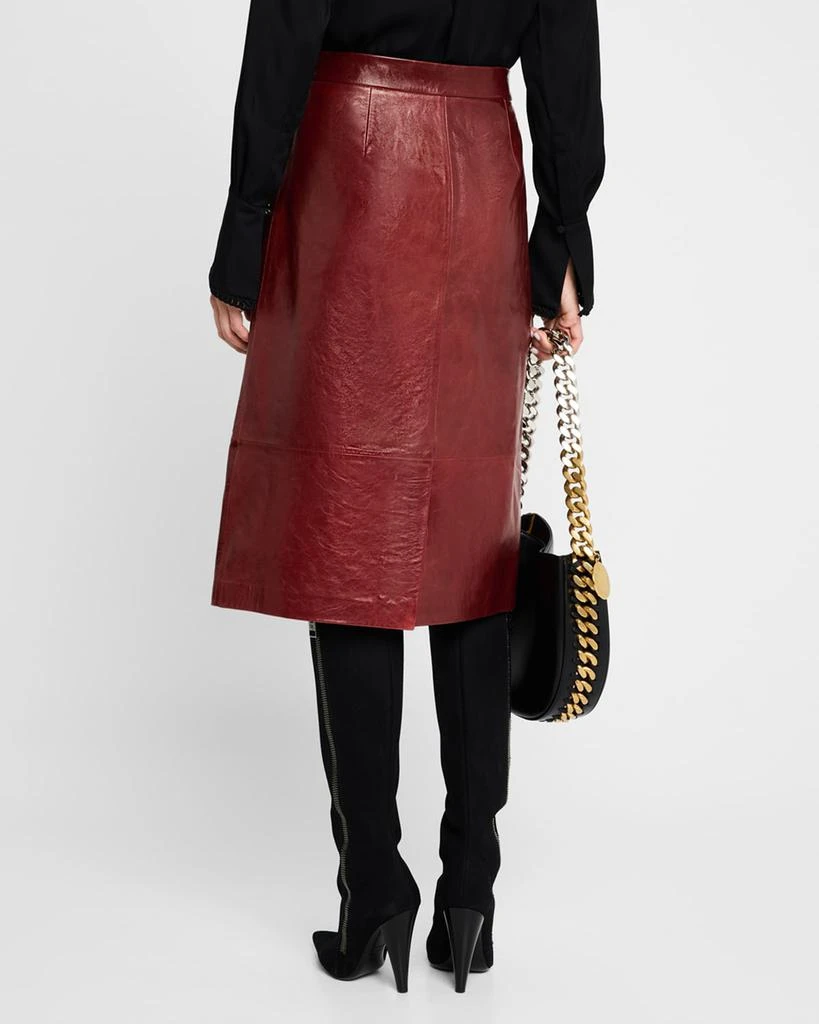 Kobi Halperin Hepburn A-Line Leather Midi Skirt 3
