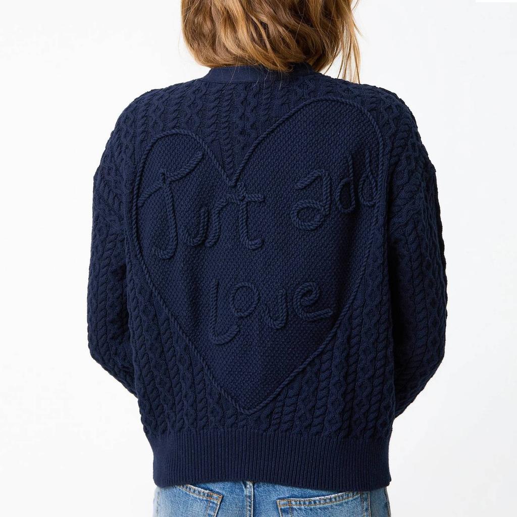 KERRI ROSENTHAL Suzanne Just Add Love Cardigan In Indigo