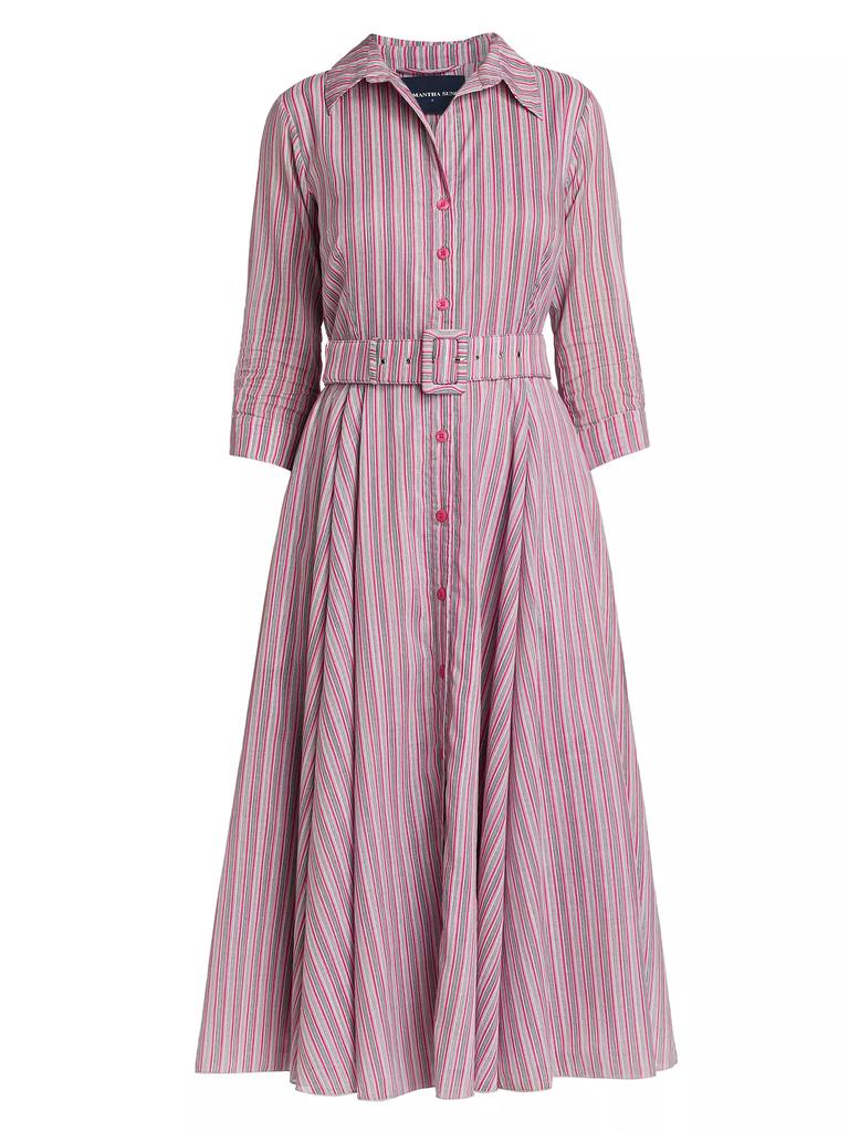 SAMANTHA SUNG Aster Napoli Stripe Cotton Shirtdress