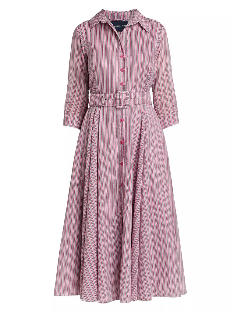 SAMANTHA SUNG Aster Napoli Stripe Cotton Shirtdress 1