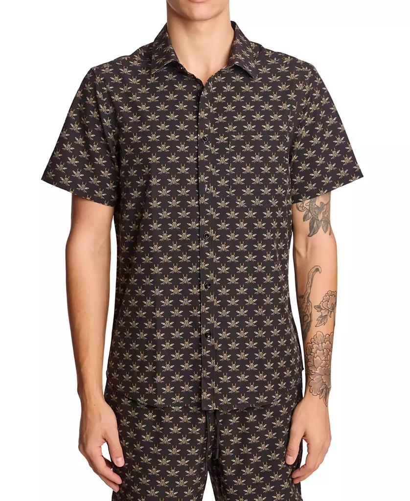 Paisley & Gray Men's Gilby Slim Fit Short Sleeve Printed Button-Front Swim Shirt