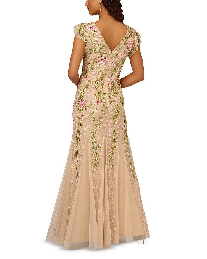 white christmas dresses Adrianna Papell AP1E209769 - Long Mesh A-Line Dress main image 1