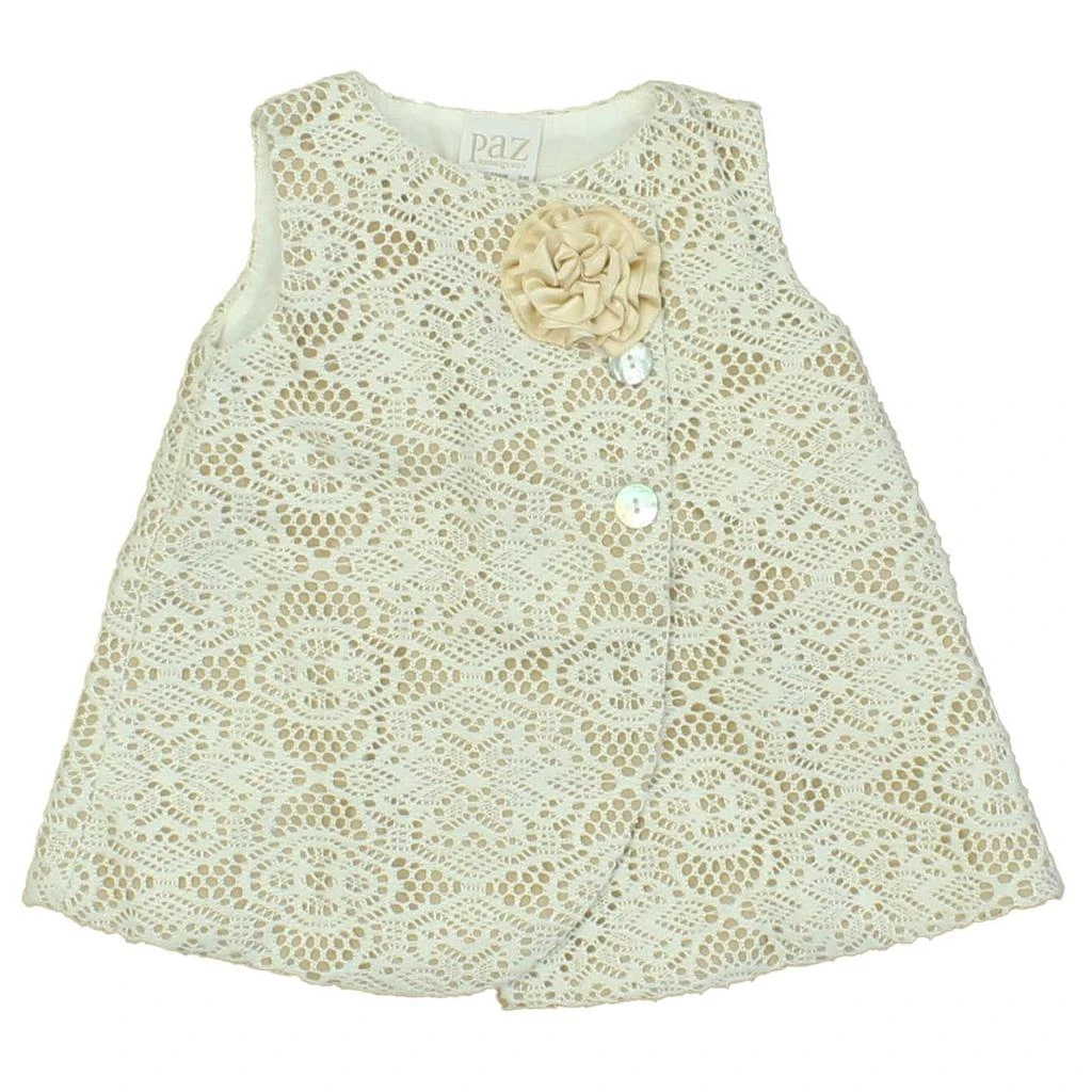 Paz Rodriguez Girls Tan | White Dress 1