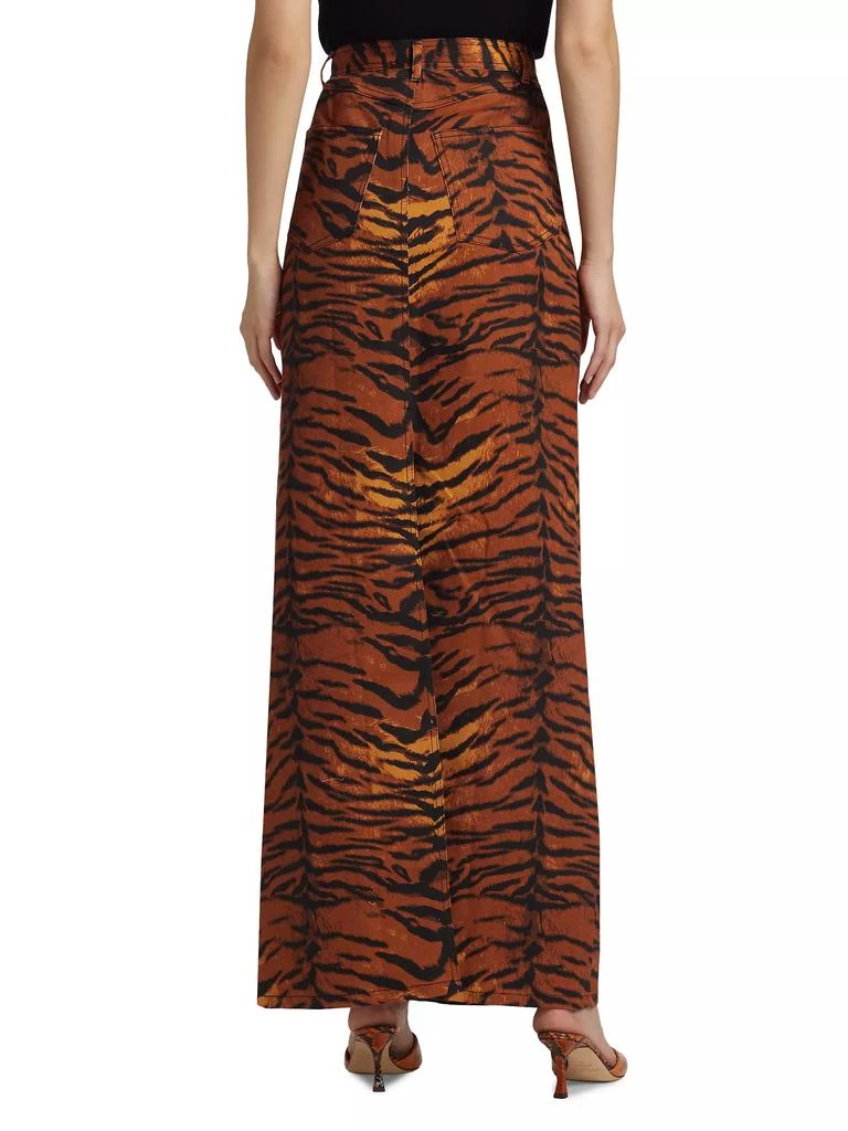 BruceGlen Tiger Denim Maxi Skirt 5