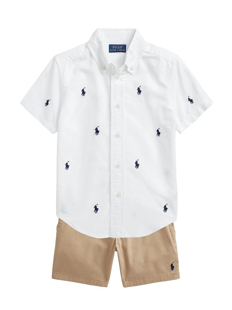 Ralph Lauren Little Boy's &amp; Boy's Logo Embroidered Oxford Short-Sleeve Shirt 2