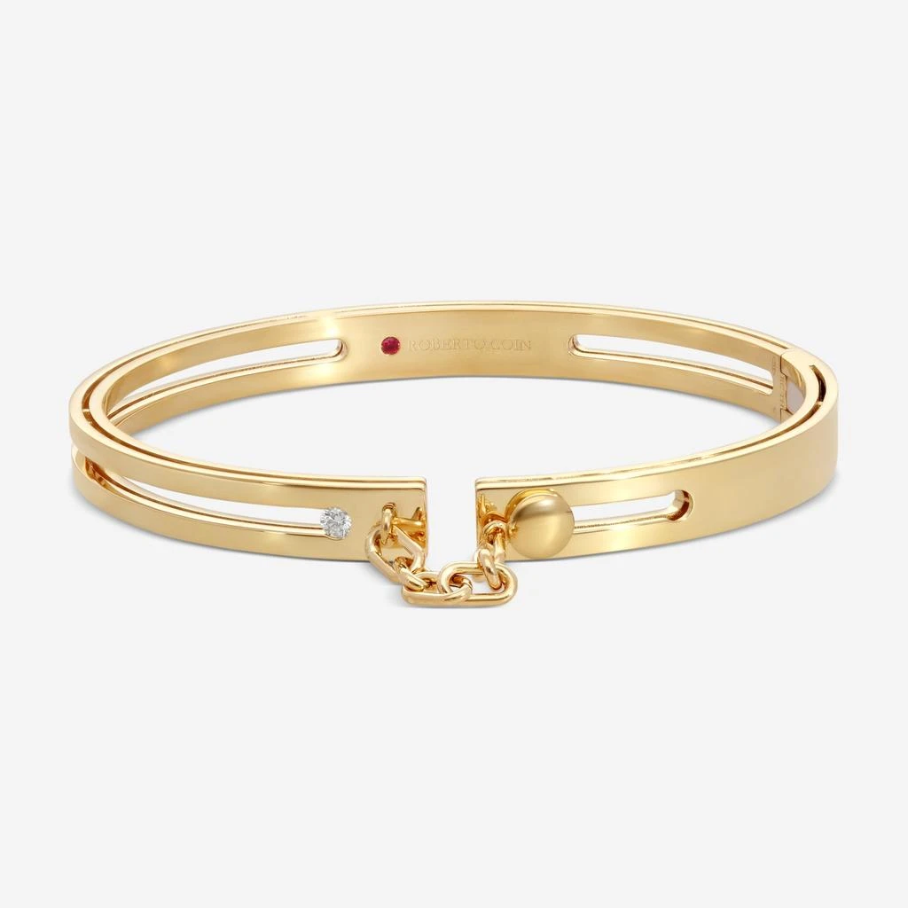 Roberto Coin Roberto Coin Navarra 18K Yellow Gold Diamond Bangle Bracelet 8883346AYBAXS-copy