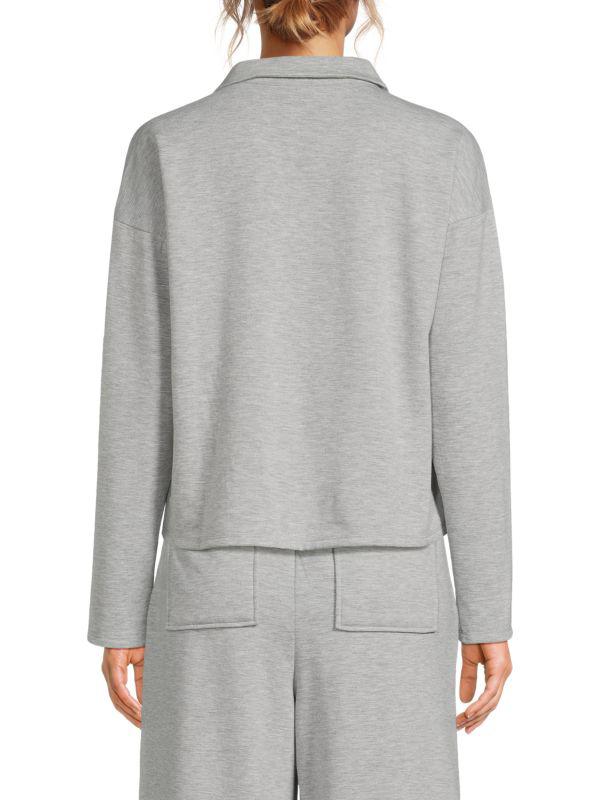 Bobeau Heathered Johnny Collar Sweatshirt