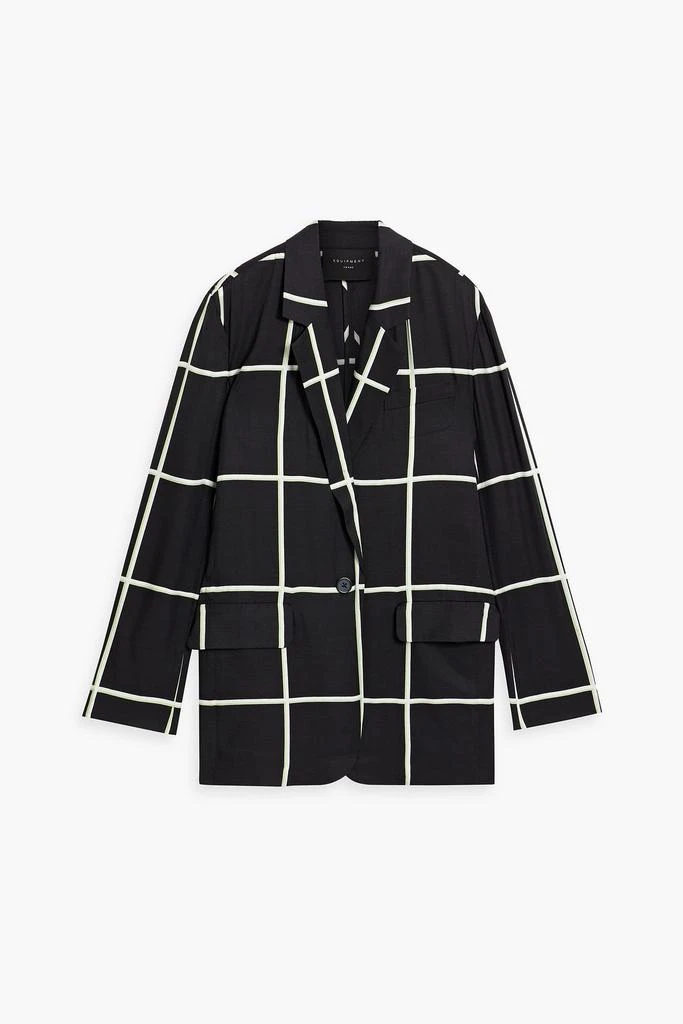 Equipment Verria checked satin blazer 1