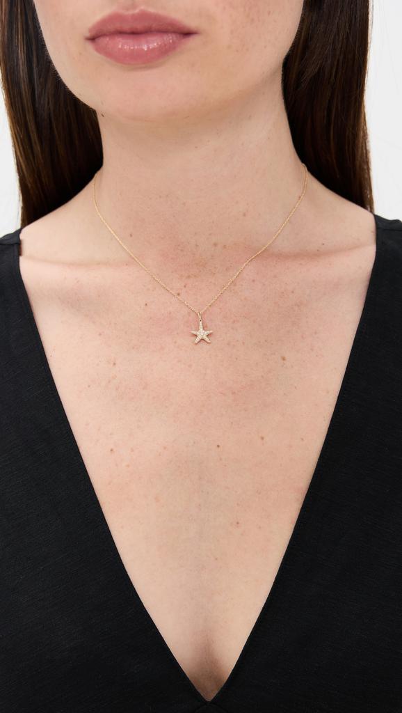 Sydney Evan 14k Small Starfish Charm Necklace