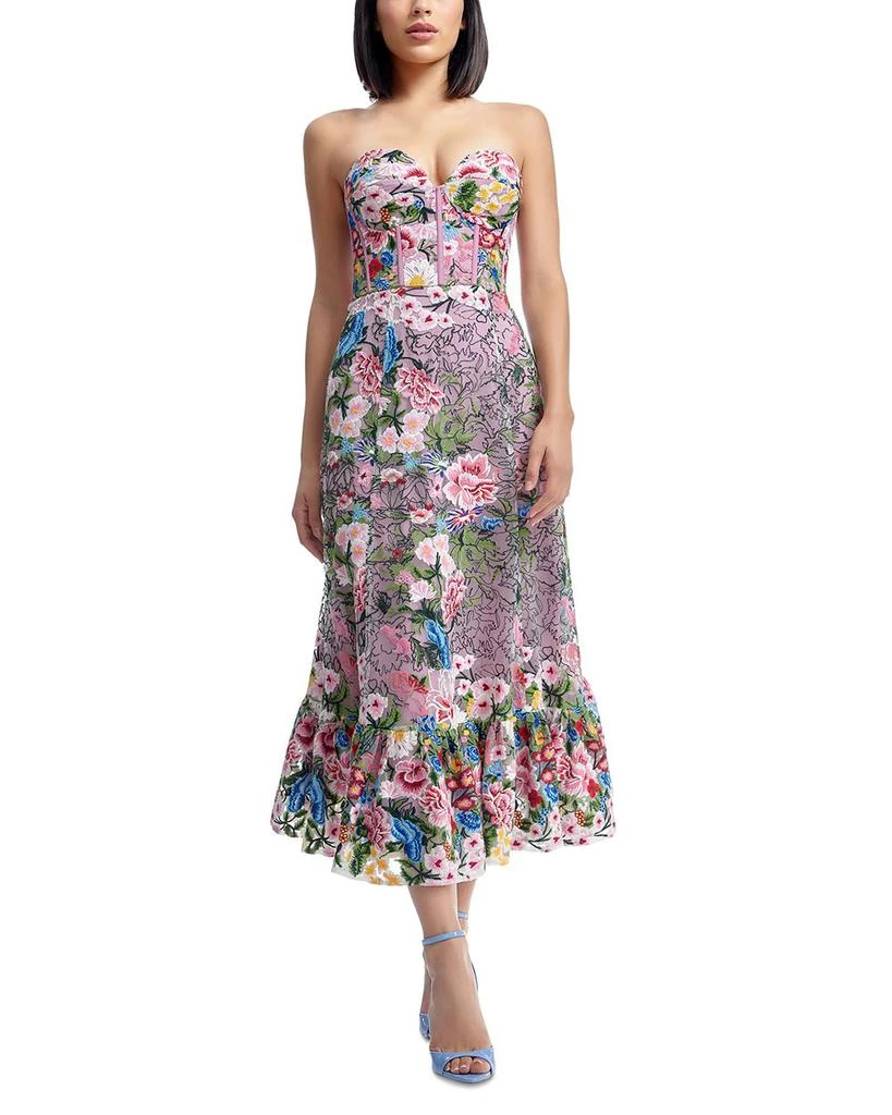 Dress The Population Carina Embroidered Strapless Dress 1