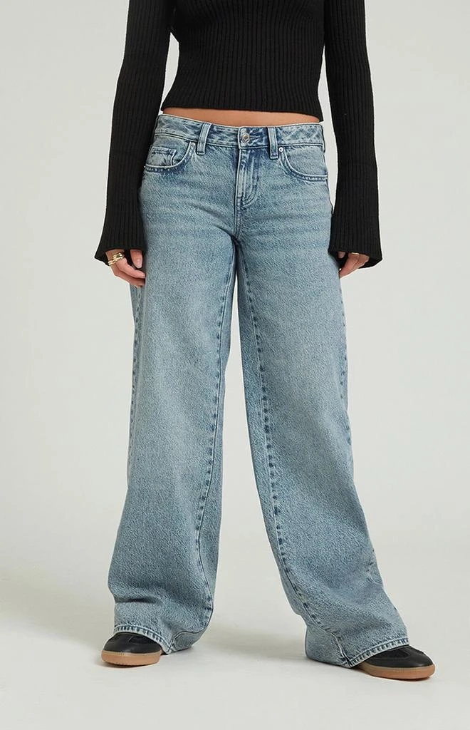 PacSun Casey Medium Indigo Twist Seam Low Rise Baggy Jeans 2