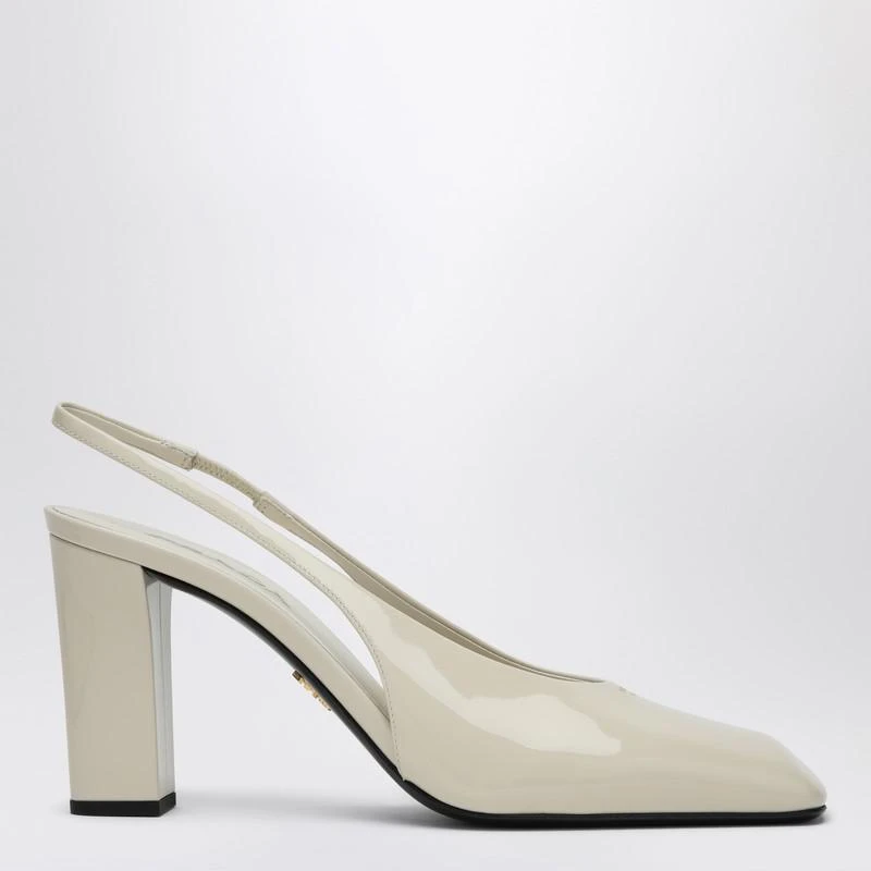 Prada Ivory patent leather slingback décolleté 1