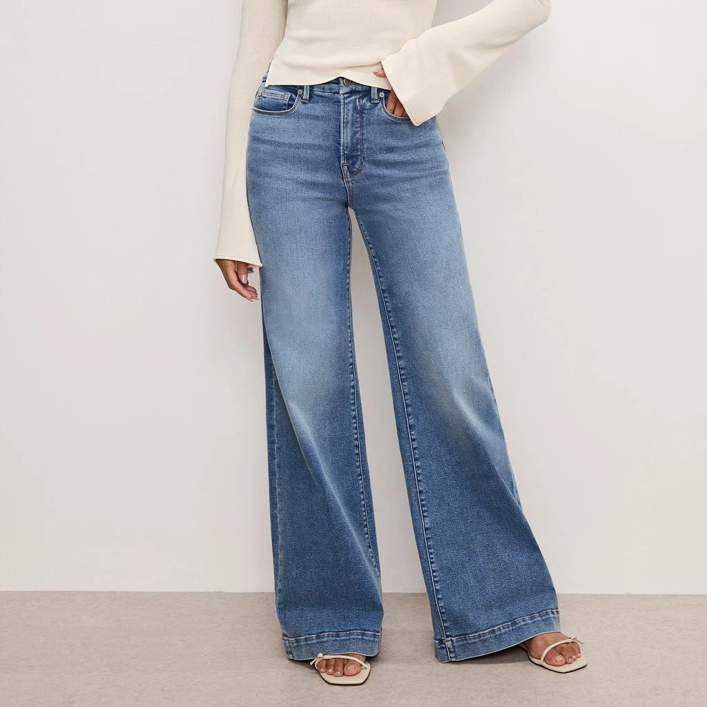 Good American Good Waist Palazzo Light Compression Jeans 3