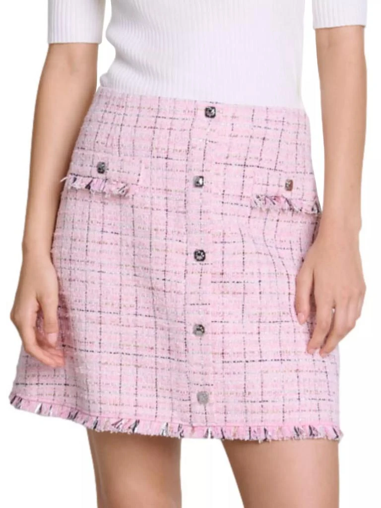 Maje Tweed Skirt with Belt 2