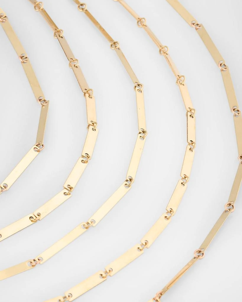 LANA 14K Yellow Gold Laser Mini Rectangle 5-Strand Necklace, 15" 3