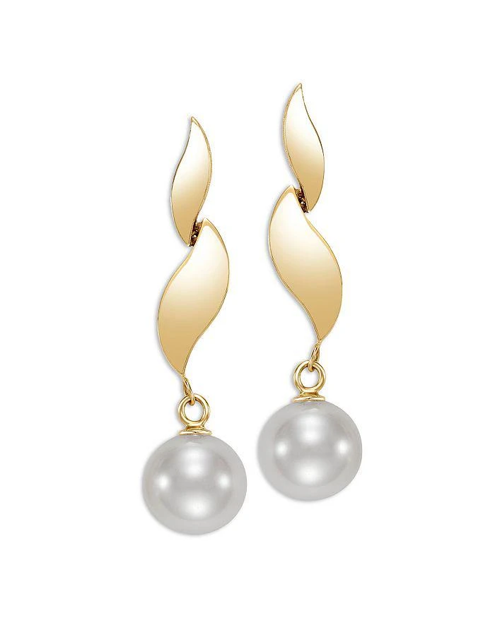 Bloomingdale
s Fine Collection Cultured Freshwater Pearl Link Drop Earrings in 14K Yellow Gold
