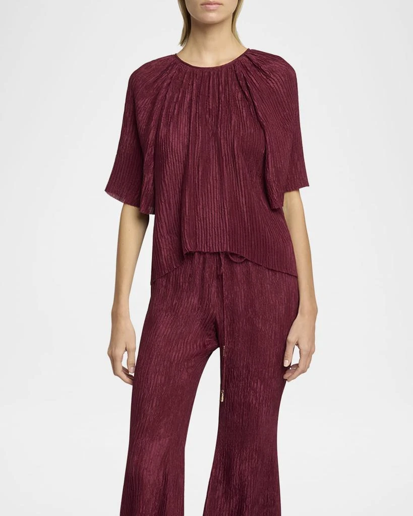 Gabriela Hearst Nula Plisse Silk Top 2