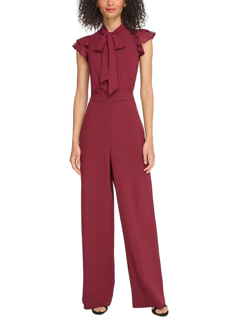 Vince Camuto Womens Tie Neck Flutter Sleeve Jumpsuit 3
