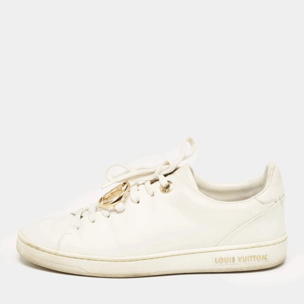 Louis Vuitton Louis Vuitton White Leather V Logo Lace Up Sneakers Size 36 1