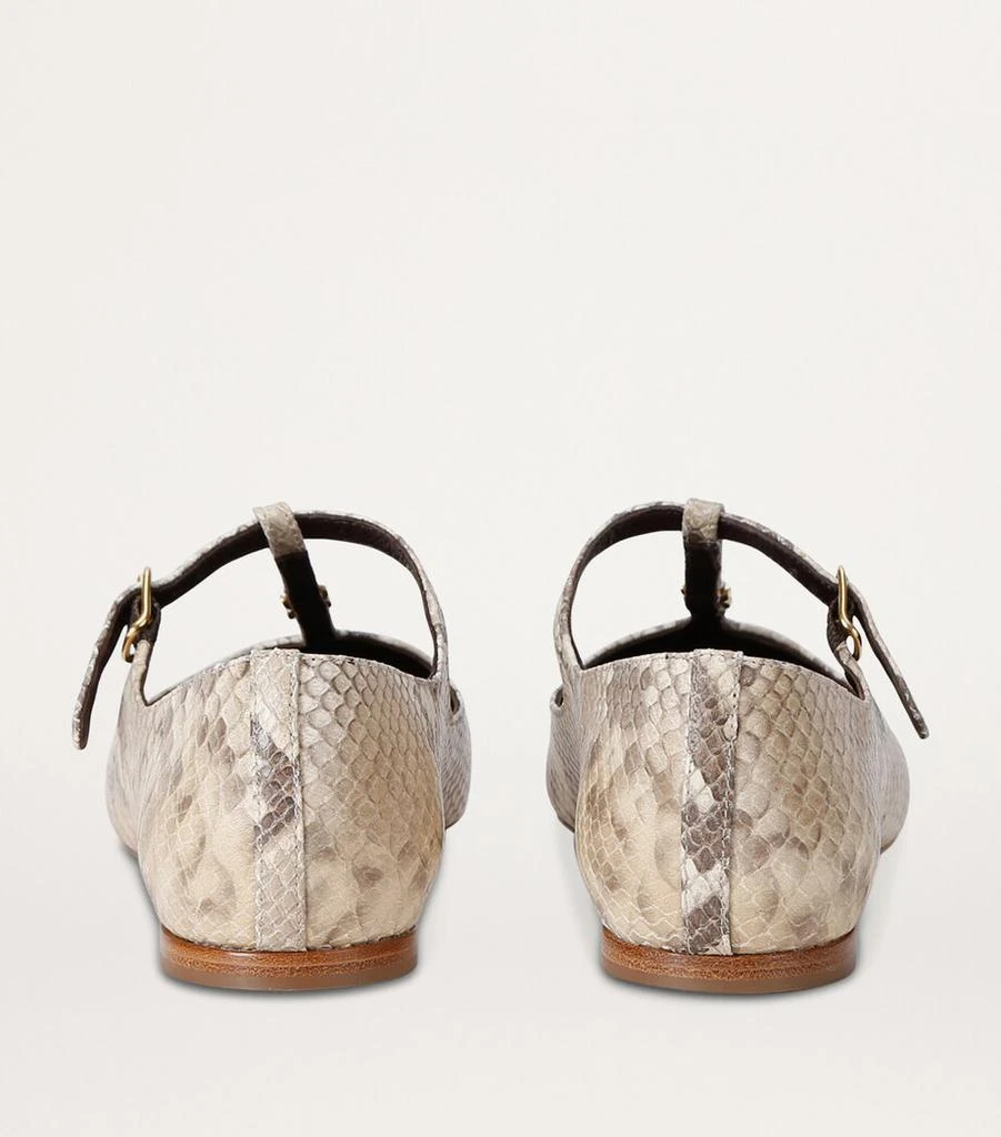 Chloé Snakeskin Print Mary Jane Flats 2