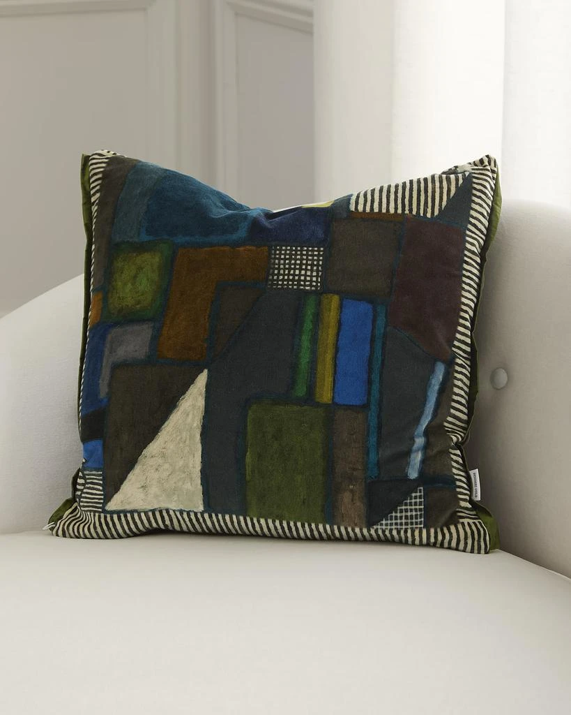 Designers Guild Raku Patchwork Decorative Pillow, 20" Square 2
