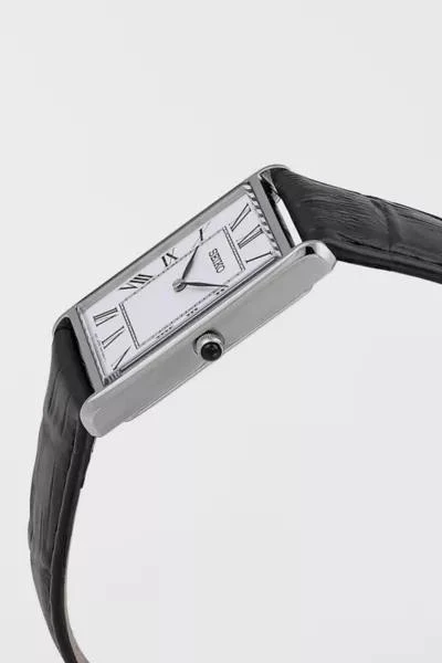 Seiko Seiko Essentials Quartz Black Leather Watch SWR049 2