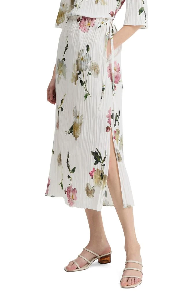 Vince Wilted Peony Plissé Drawstring Midi Skirt 3