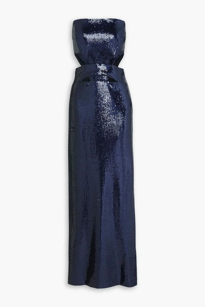 ET OCHS Ava strapless cutout sequined satin gown 1