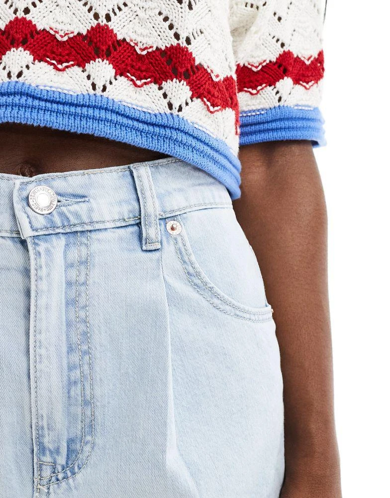 Stradivarius Stradivarius denim short in light blue 4